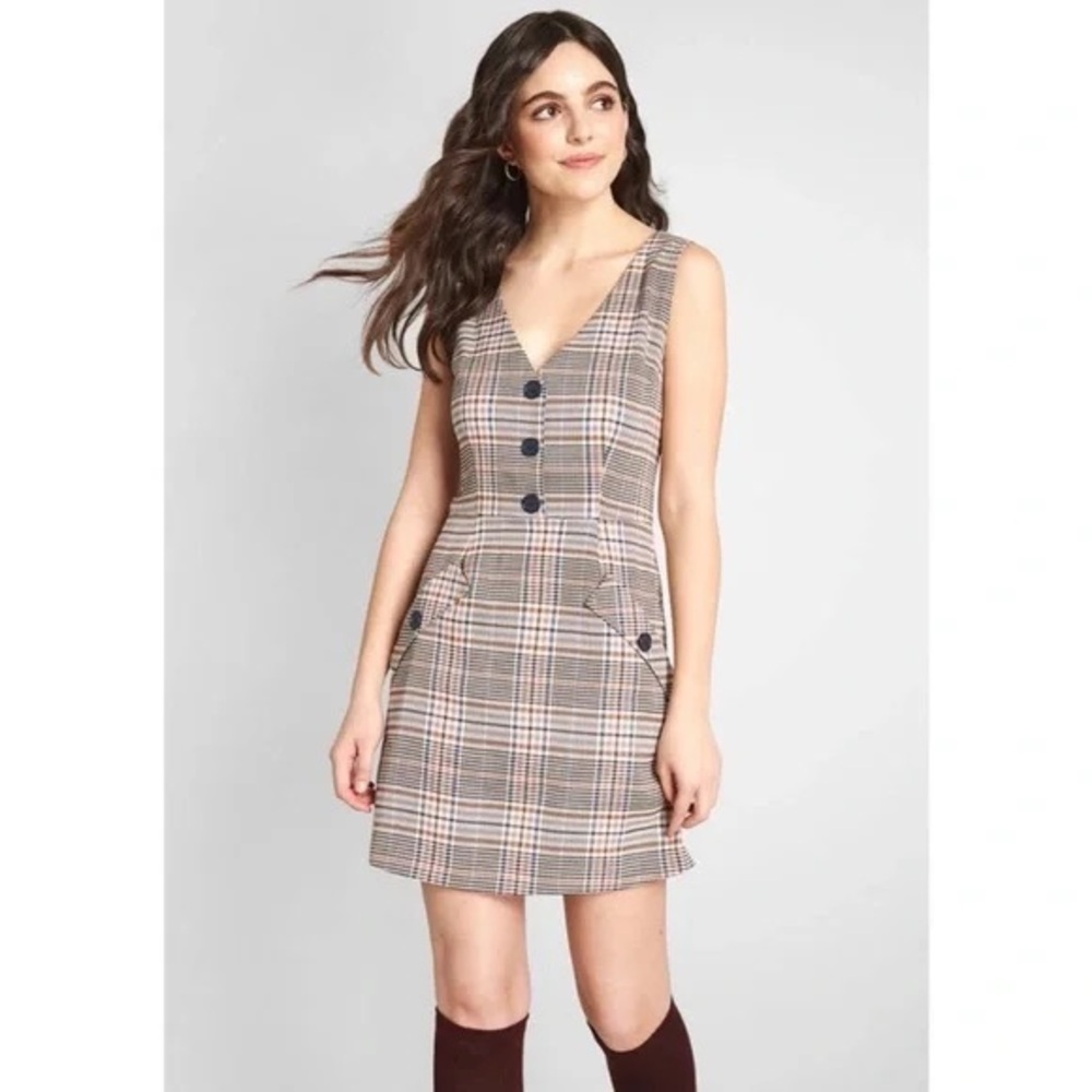 NWT Modcloth plaid mini dress